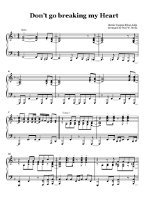 Don't go breaking my heart sheet music