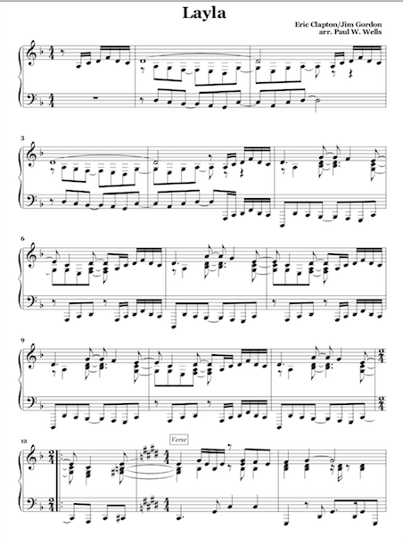 Layla sheet music